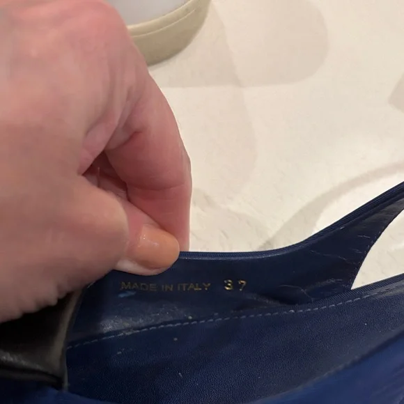 Prada Women's Navy Slingback Heels - Picture 6 of 6